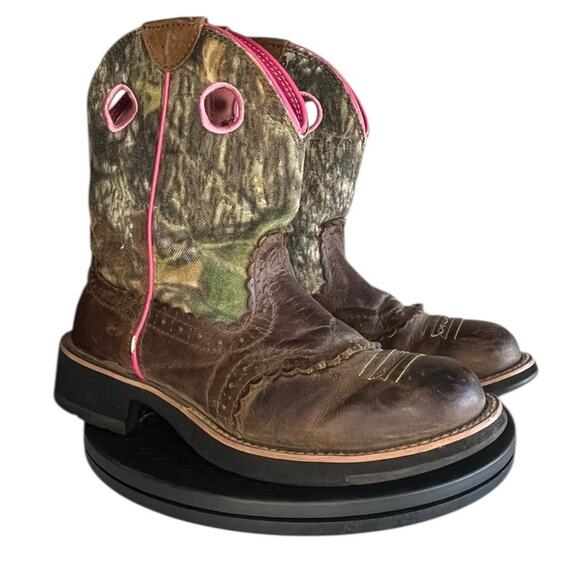 Women's Ariat Fatbaby 10006854 Leather Western Cowgirl Boot Size 6.5B Brown - Picture 3 of 6